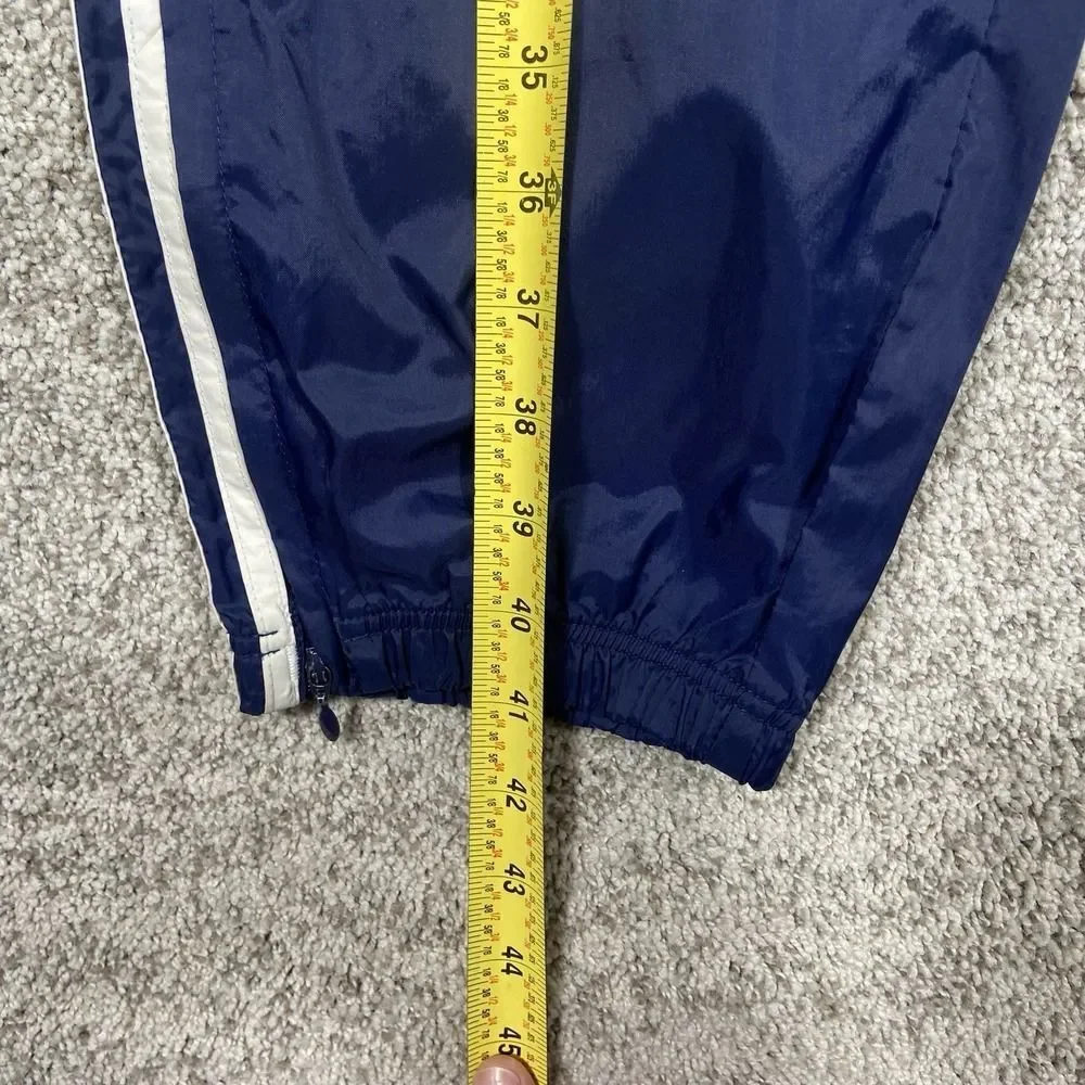 Vintage Adidas Track Pants Size Medium Blue Mesh Lined White Striped Y2K 90s